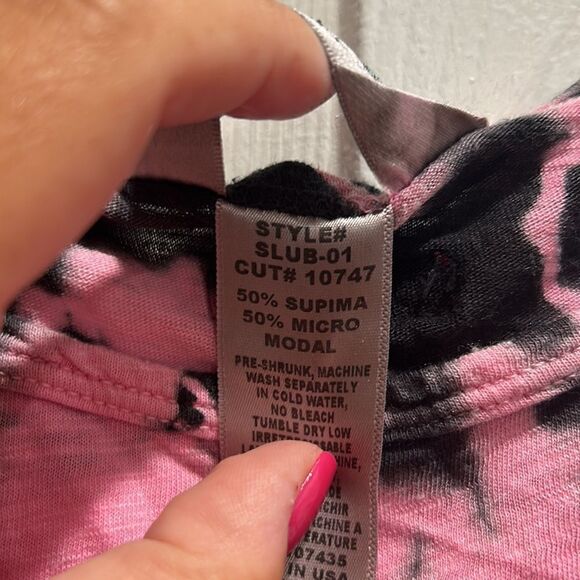 Hard Tail Pink & Black Tie Dye Tank, Size Medium - Picture 6 of 6